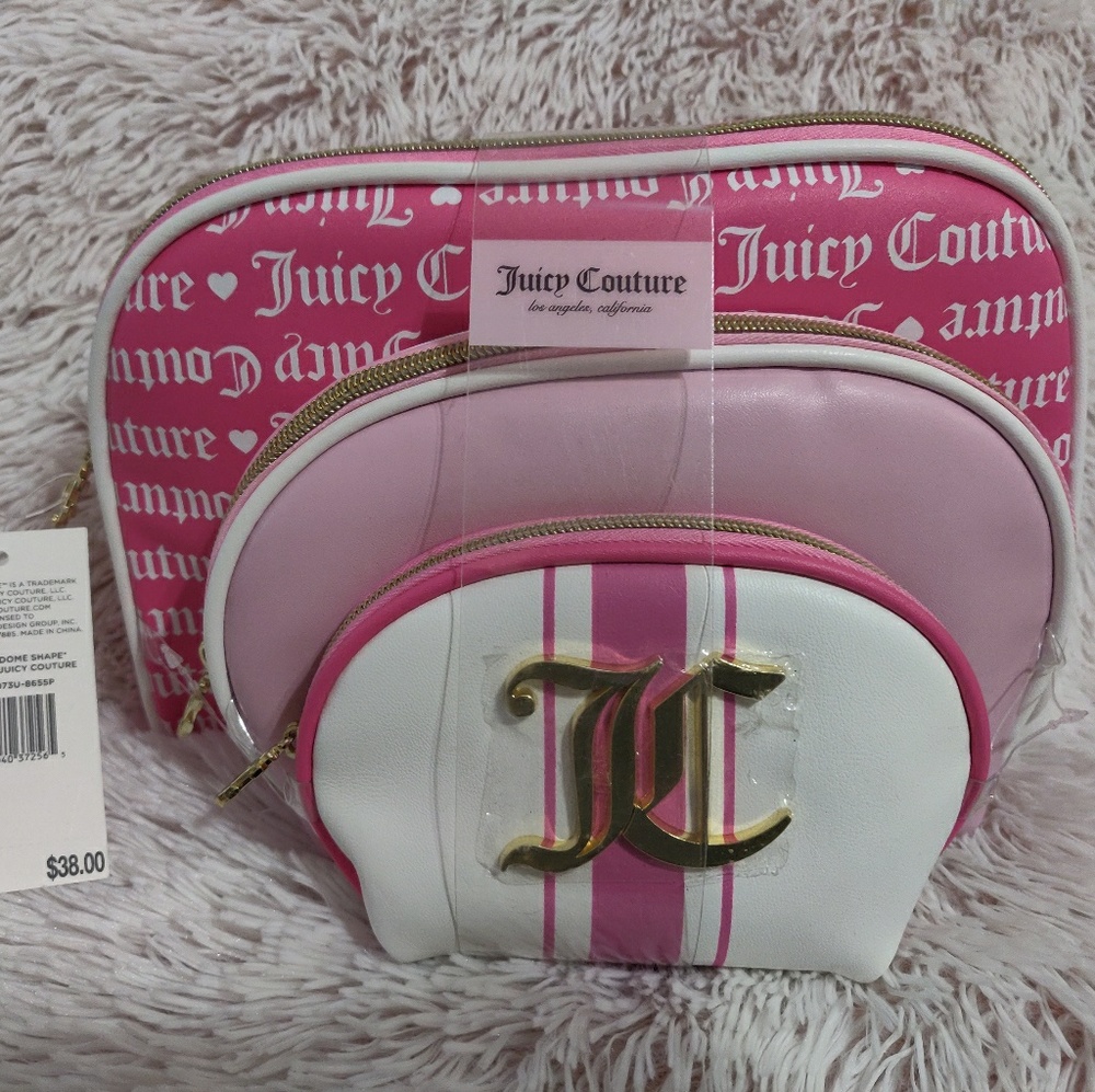 Set of three juicy couture beauty bags